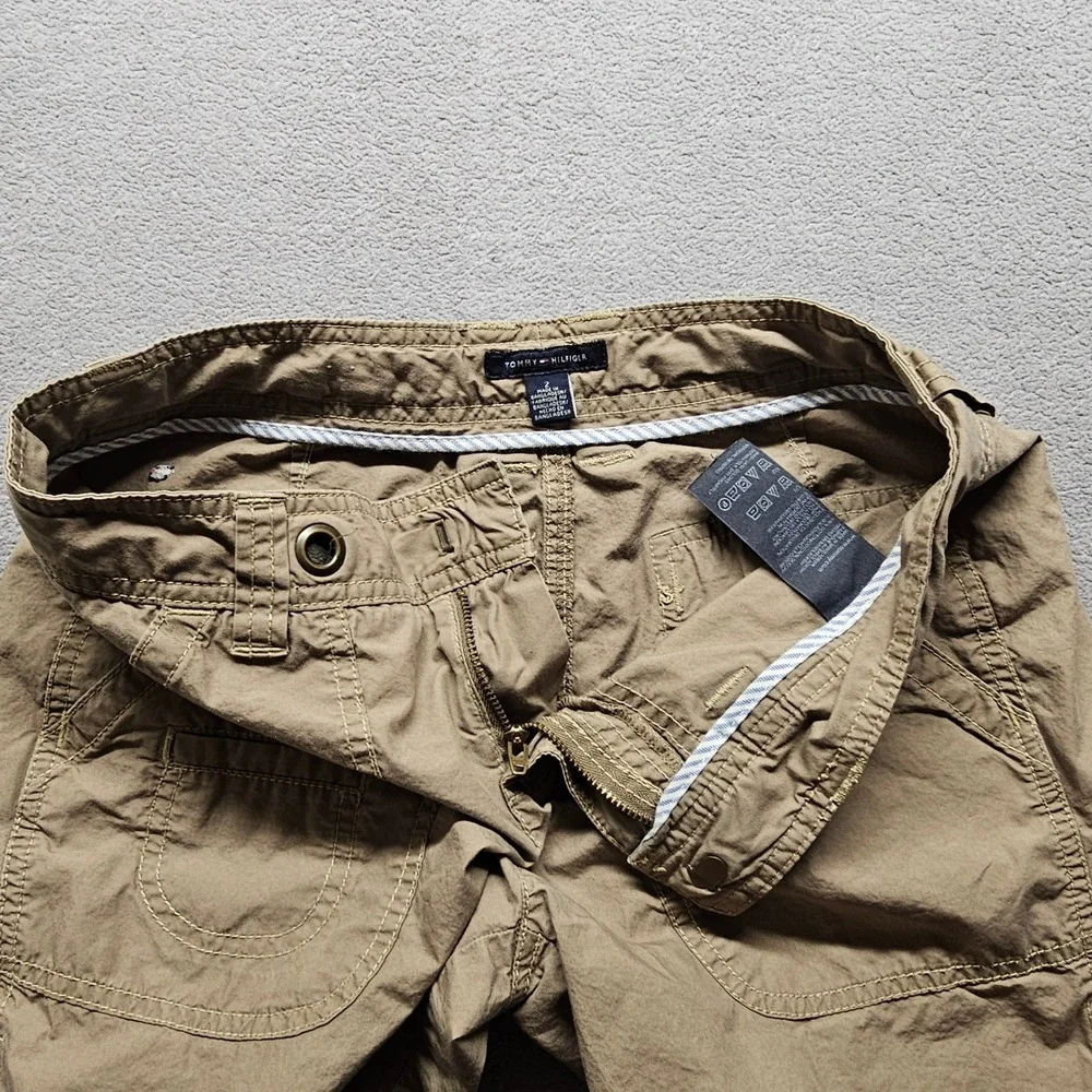 Tommy Hilfiger Cargo Shorts Womens 2 Tan Khaki Cotton Utility Casual HMN-REG